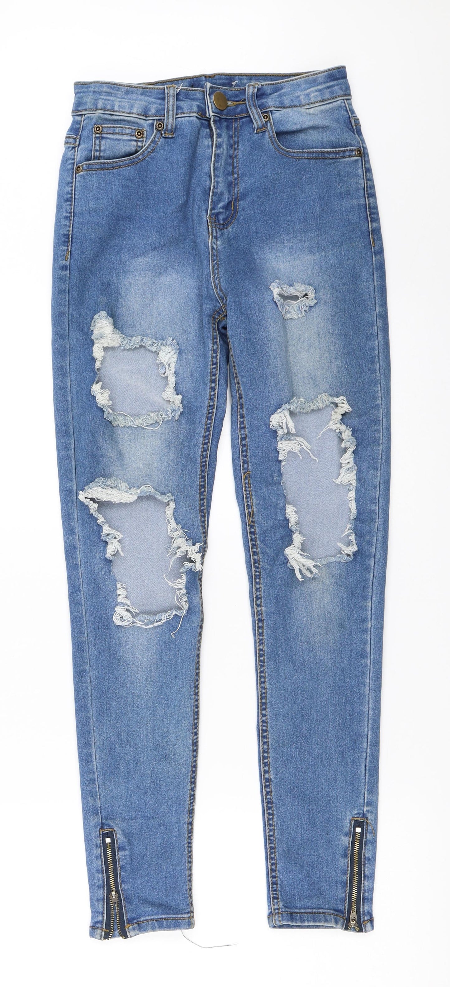 Womens UK Size 25 in Preworn Regular Fit Skinny Blue Jeans