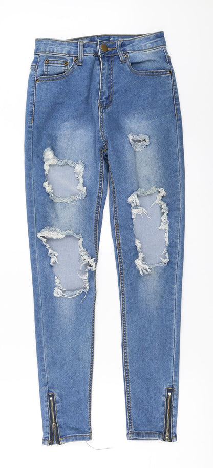 Womens UK Size 25 in Preworn Regular Fit Skinny Blue Jeans