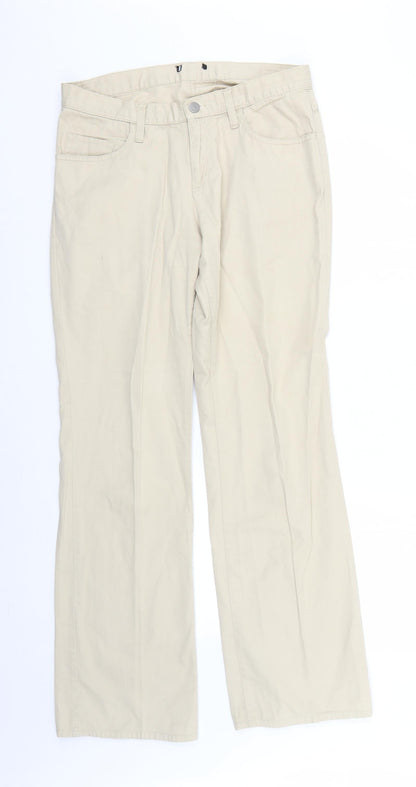 Mens UK Size  Preworn Regular Fit Straight Beige Jeans