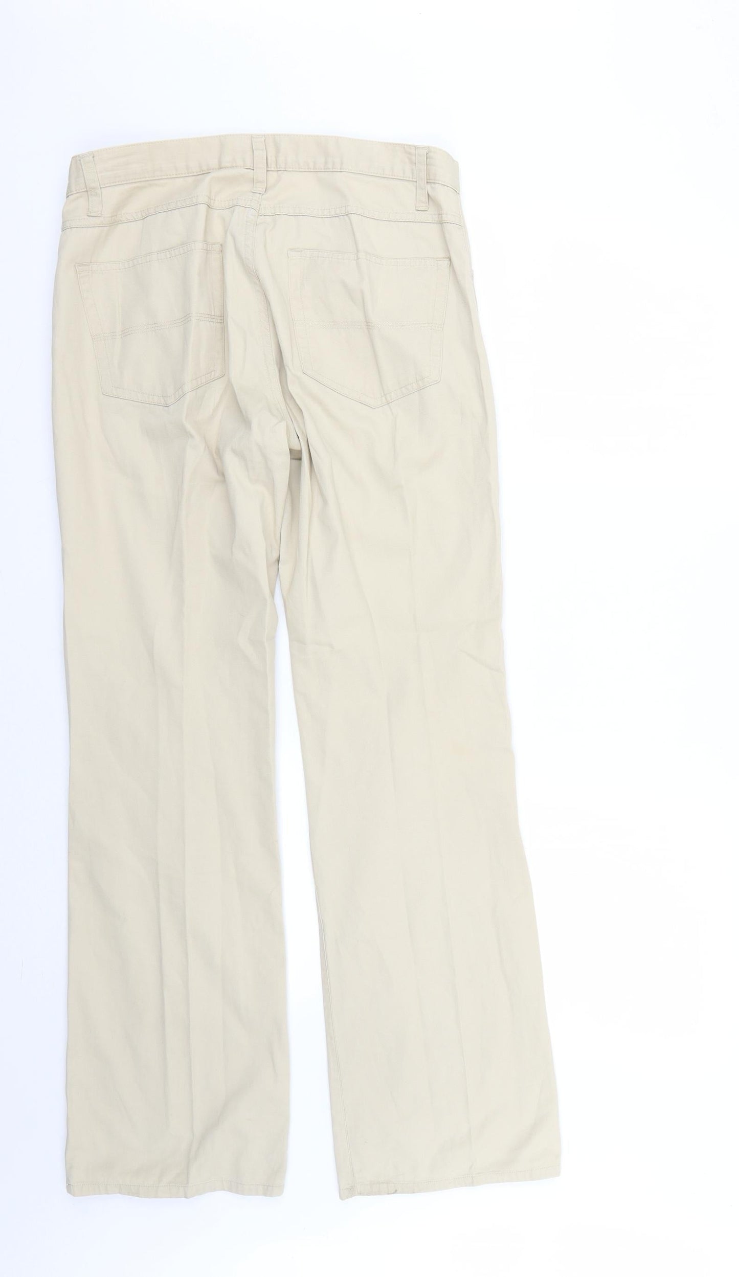 Mens UK Size  Preworn Regular Fit Straight Beige Jeans
