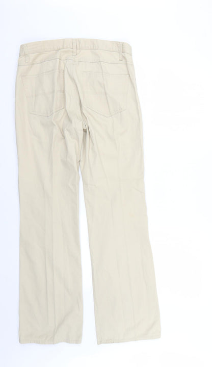 Mens UK Size  Preworn Regular Fit Straight Beige Jeans