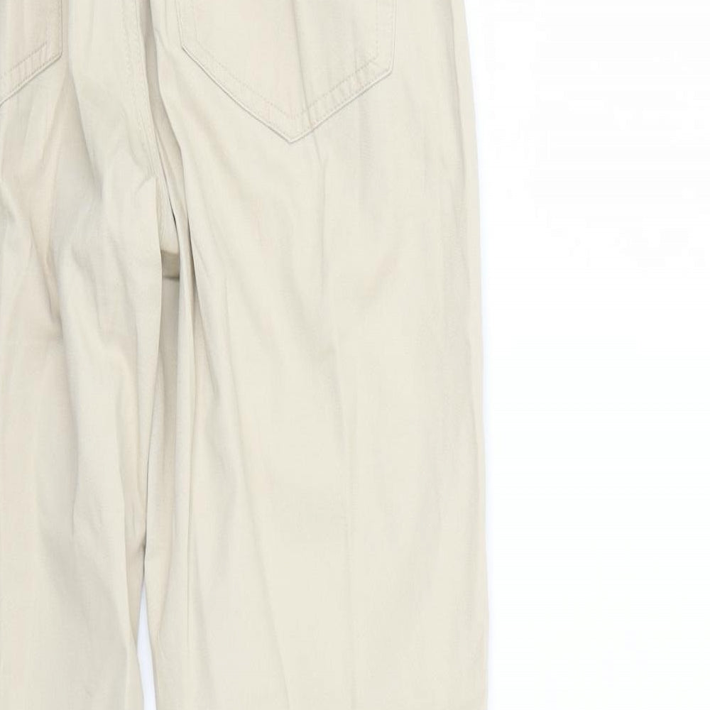 Mens UK Size  Preworn Regular Fit Straight Beige Jeans