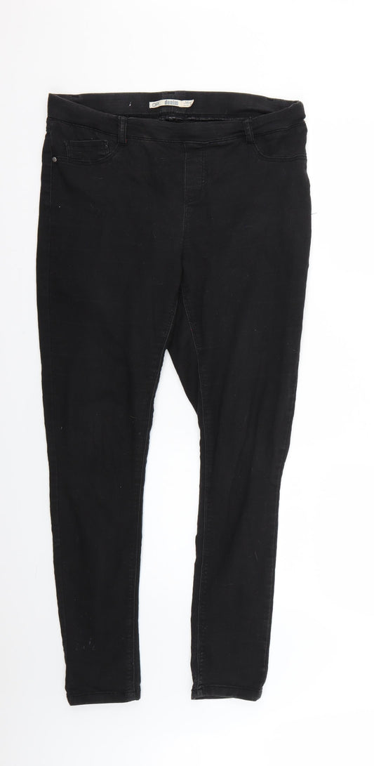 Womens UK Size 14 Denim Regular Fit Jegging Black Jeans