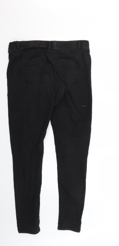 Womens UK Size 14 Denim Regular Fit Jegging Black Jeans