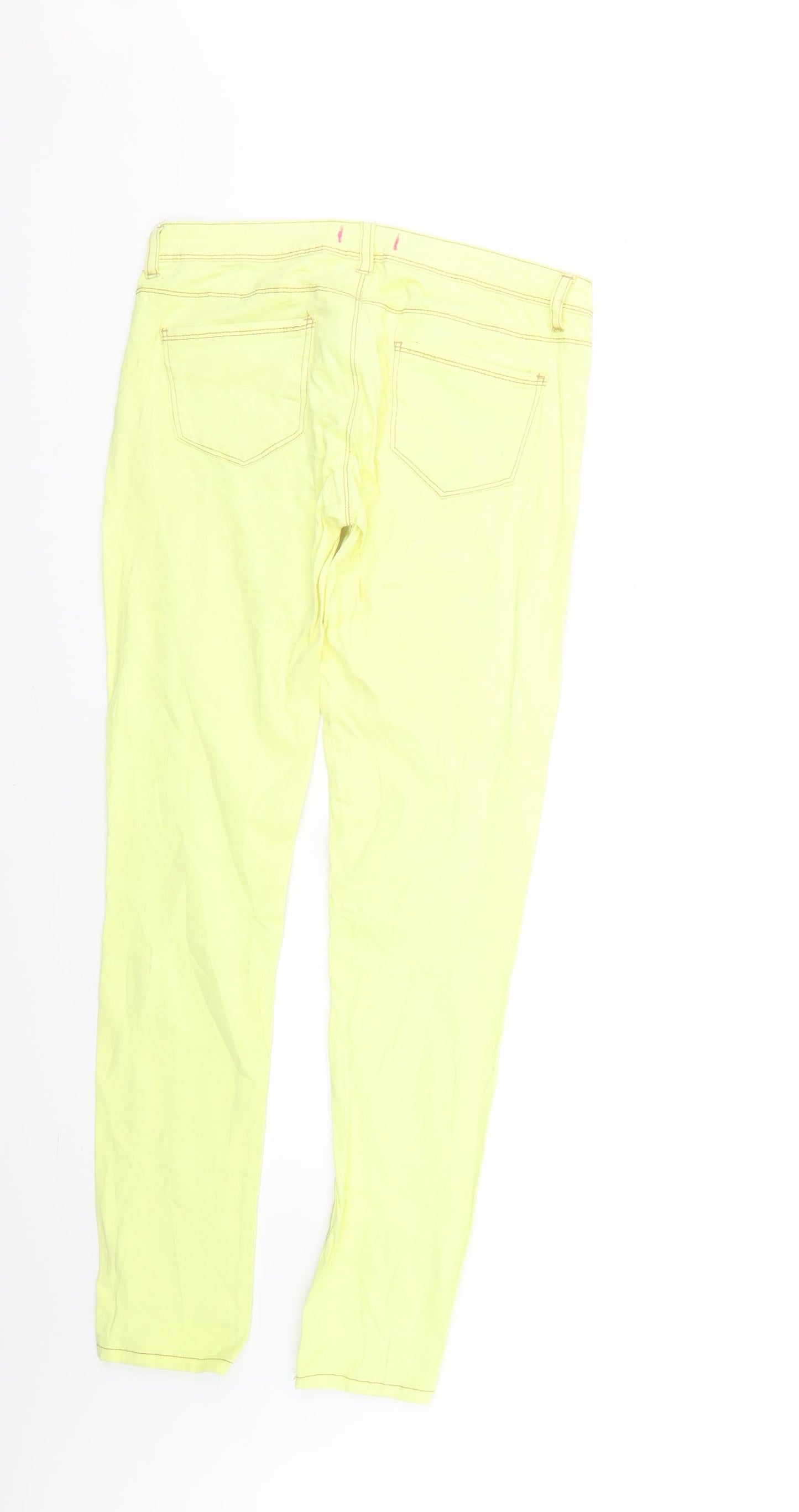 Womens UK Size 10 TALLY WEiJL Regular Fit Skinny Yellow Jeans