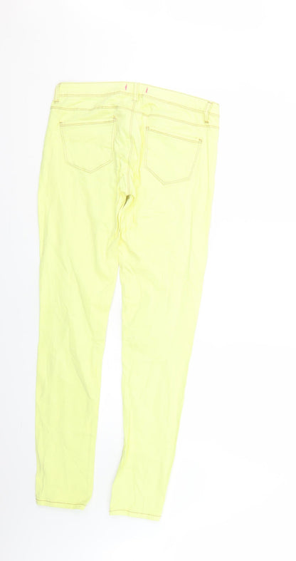 Womens UK Size 10 TALLY WEiJL Regular Fit Skinny Yellow Jeans