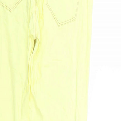 Womens UK Size 10 TALLY WEiJL Regular Fit Skinny Yellow Jeans