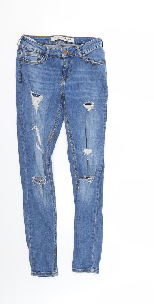 Denim & Co. Womens Blue   Straight Jeans Size 8 L27 in