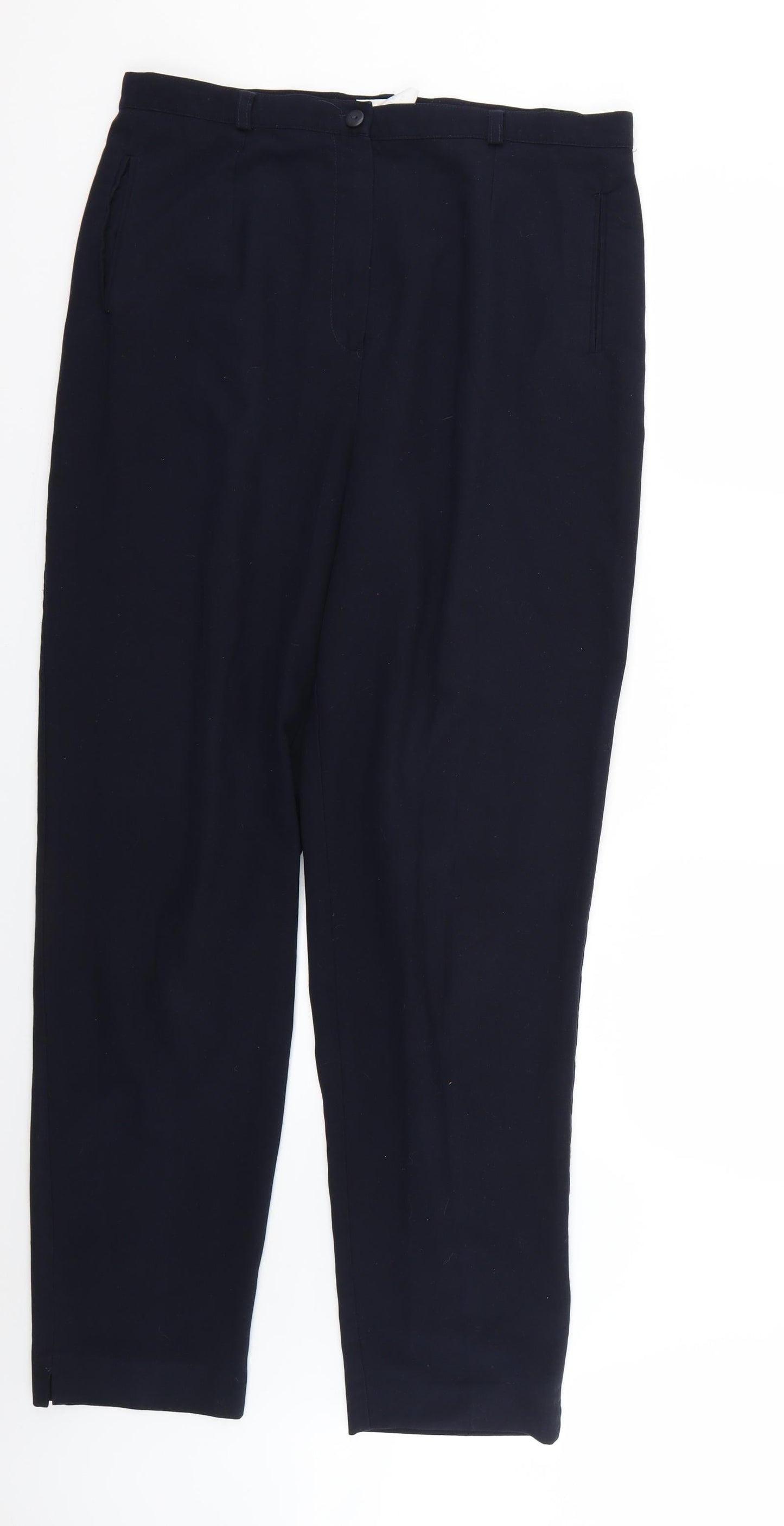 Womens UK Size 14 Essentials Regular Fit  Blue Trousers