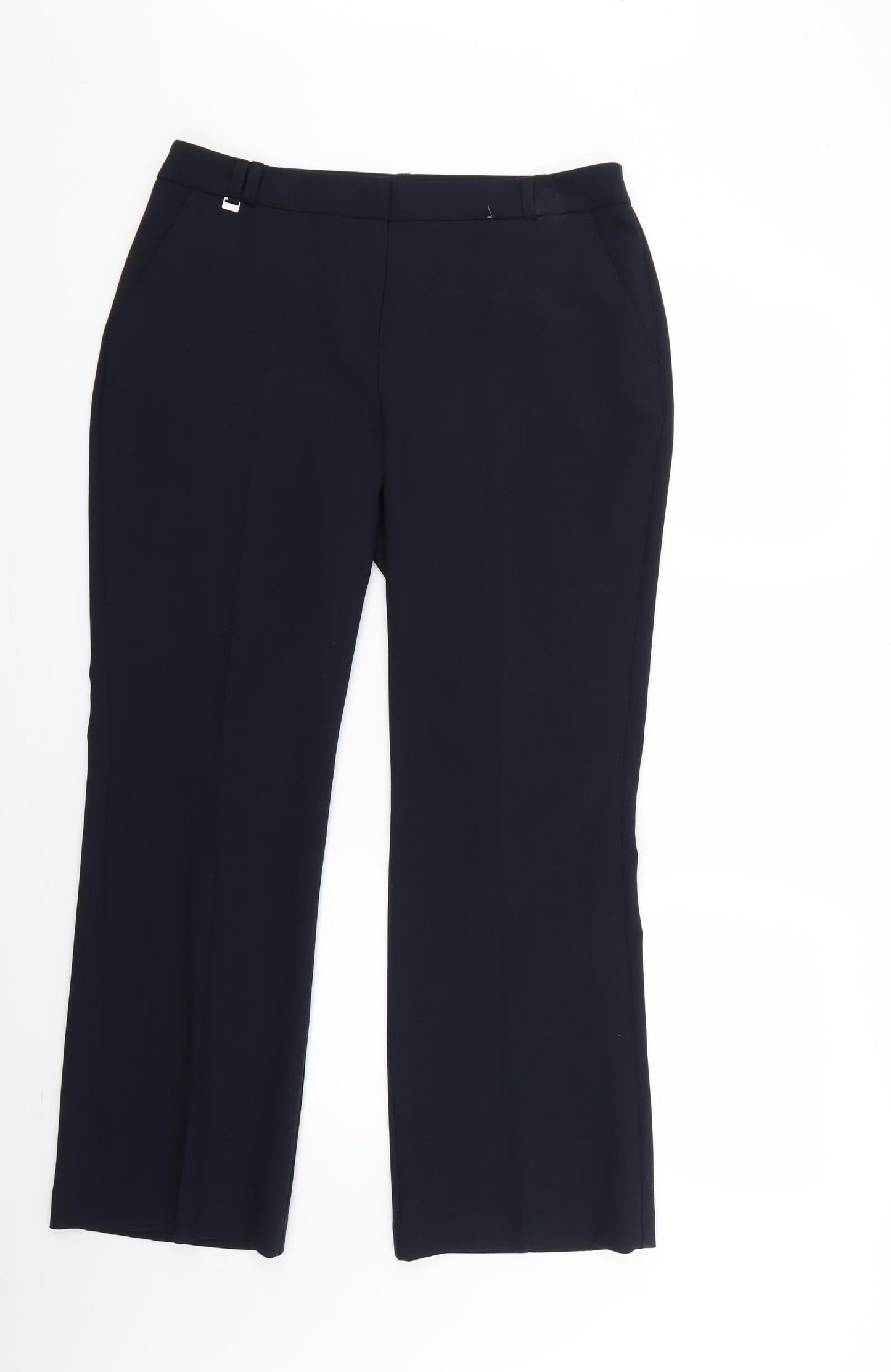 Womens UK Size 12 M&Co Regular Fit  Blue Trousers