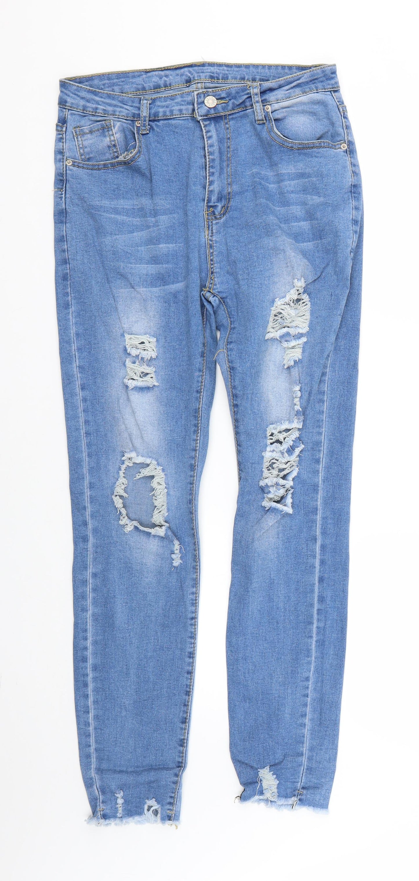 Mens UK Size M Preworn Regular Fit Straight Blue Jeans
