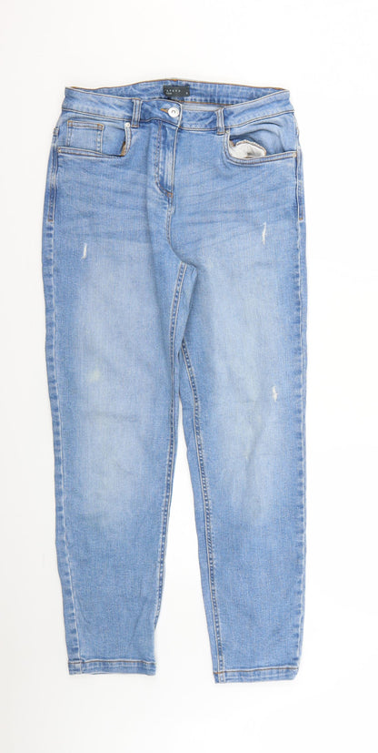 Womens UK Size 10 Papaya Regular Fit Straight Blue Jeans