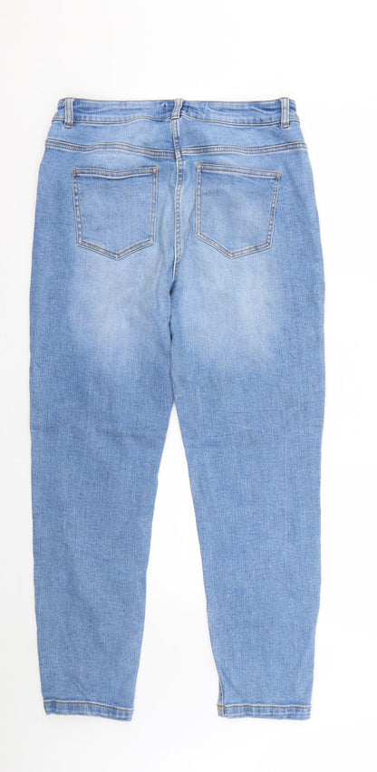 Womens UK Size 10 Papaya Regular Fit Straight Blue Jeans