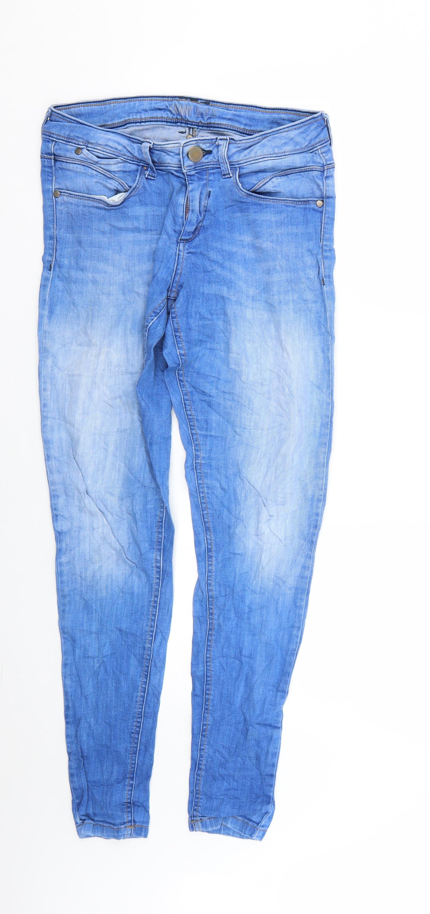 Womens UK Size  Preworn Regular Fit Straight Blue Jeans