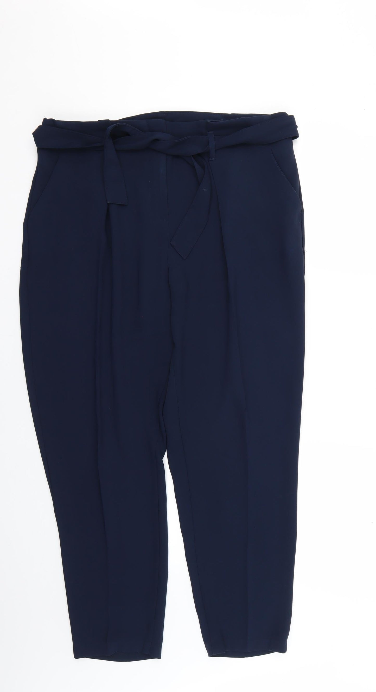 Womens UK Size 14 Marks and Spencer Regular Fit  Blue Trousers