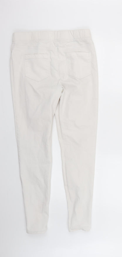 Womens UK Size 12 Denim Regular Fit Skinny White Jeans