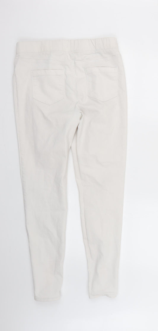 Womens UK Size 12 Denim Regular Fit Skinny White Jeans