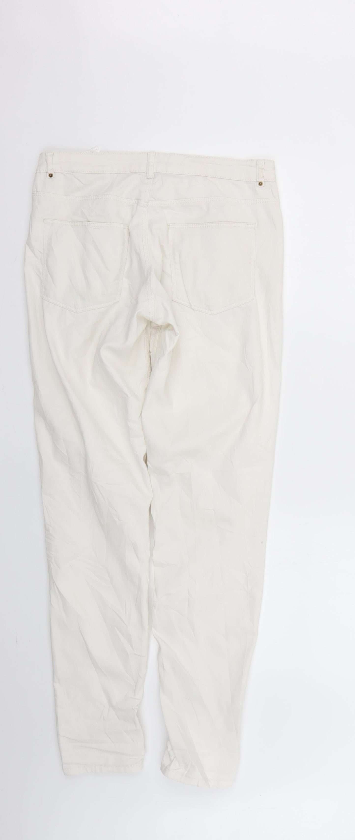 Womens UK Size 8 H&M Regular Fit Skinny White Jeans