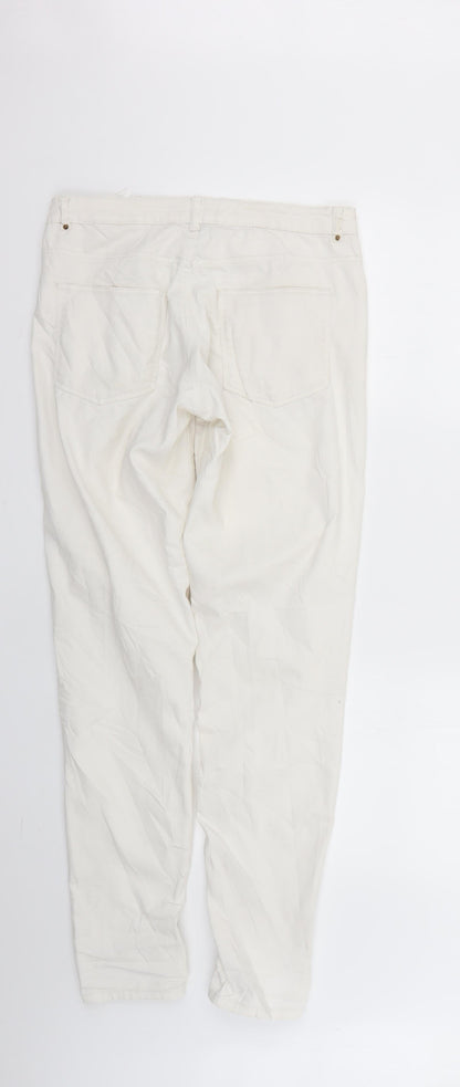Womens UK Size 8 H&M Regular Fit Skinny White Jeans