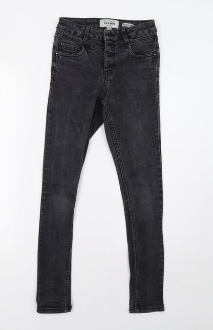 New Look Girls Grey  Damask Skinny Jeans Size 12 Years