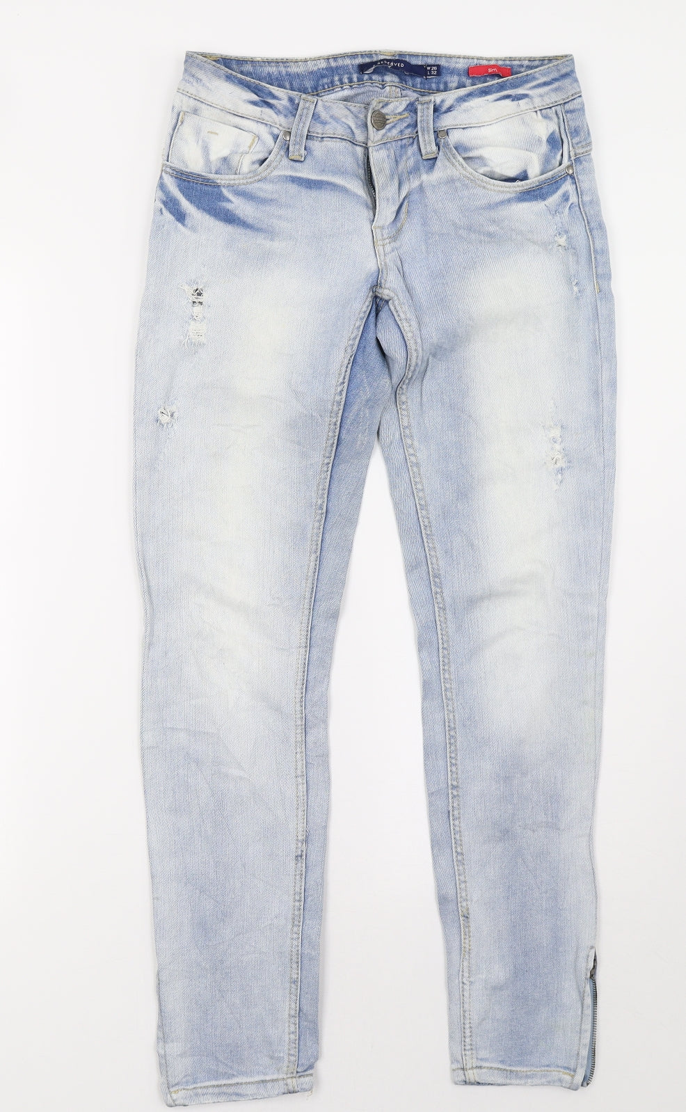Womens UK Size 26 RESERVED Regular Fit Straight Blue Jeans