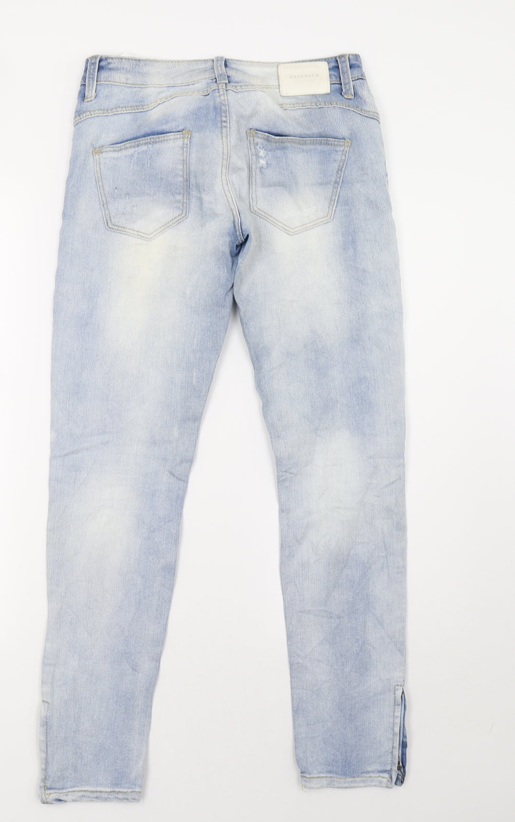 Womens UK Size 26 RESERVED Regular Fit Straight Blue Jeans