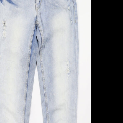 Womens UK Size 26 RESERVED Regular Fit Straight Blue Jeans