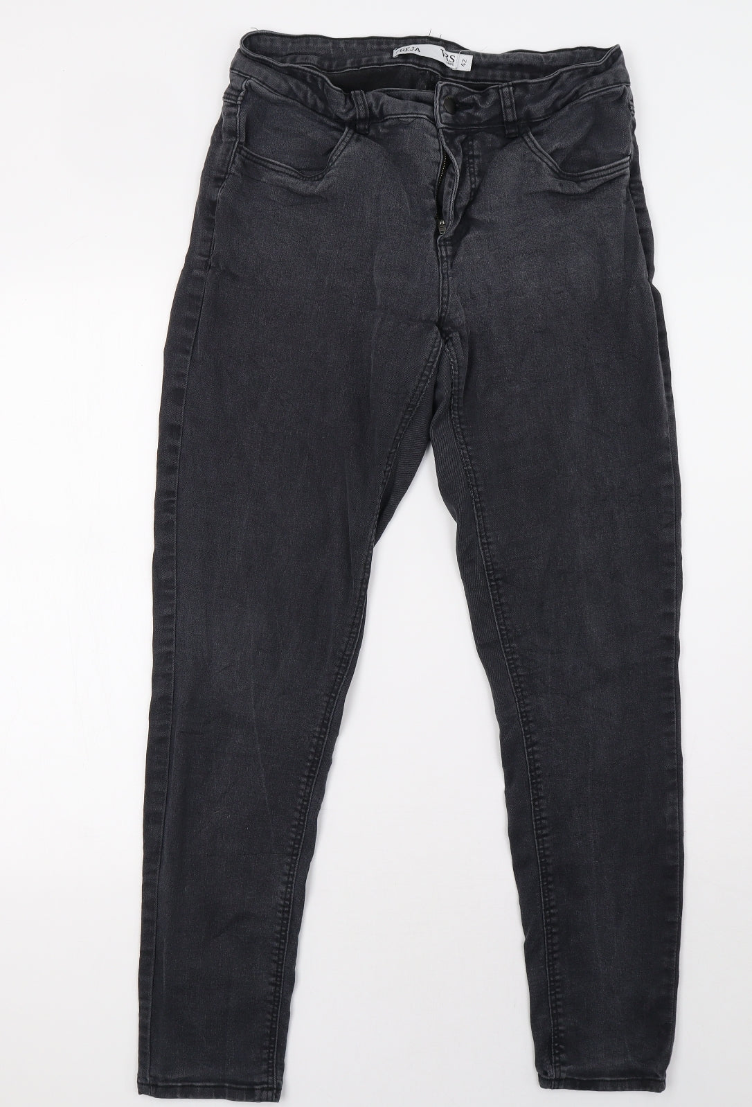 freja Womens Grey  Denim Straight Jeans Size 12 L30 in
