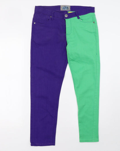 Dorothy Perkins Womens Purple  Denim Straight Jeans Size 10 L27 in