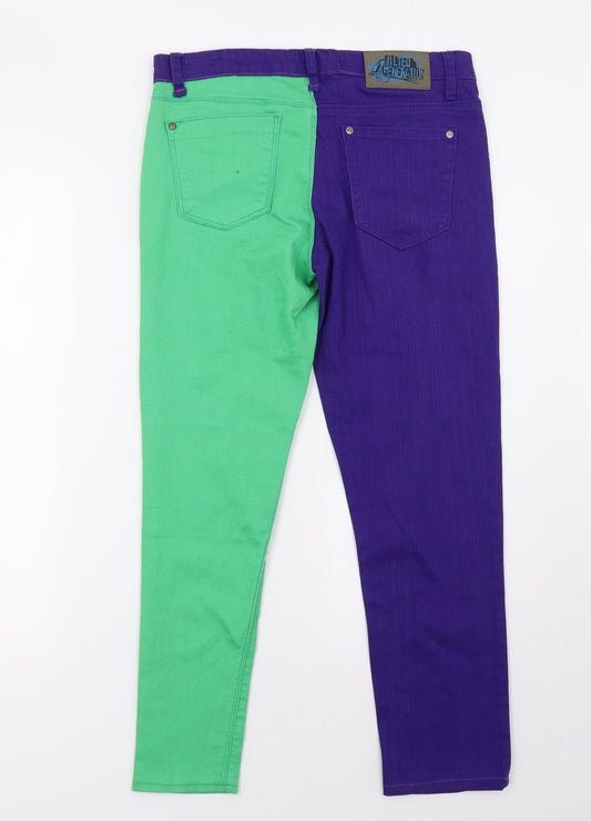 Dorothy Perkins Womens Purple  Denim Straight Jeans Size 10 L27 in