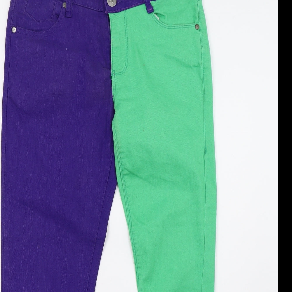 Dorothy Perkins Womens Purple  Denim Straight Jeans Size 10 L27 in