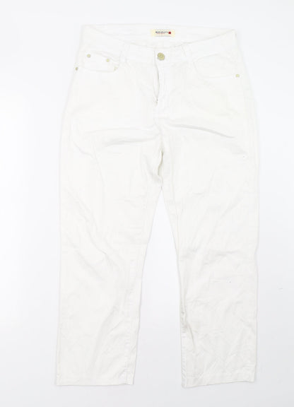 Womens UK Size 32 miss cherry Regular Fit  White Trousers
