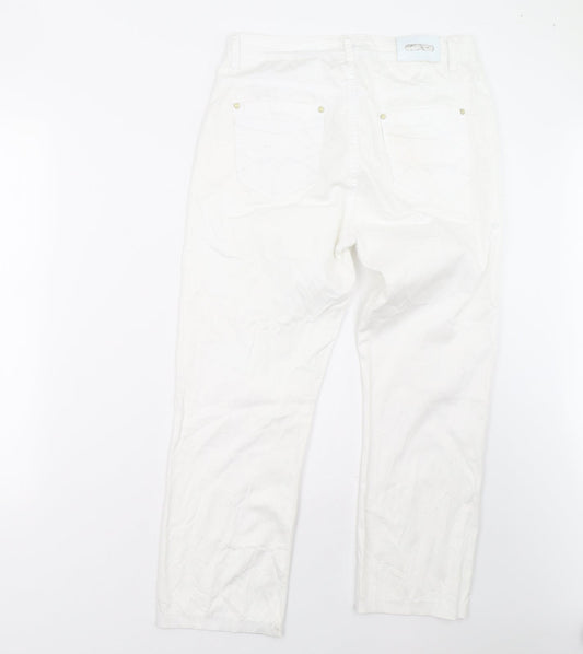Womens UK Size 32 miss cherry Regular Fit  White Trousers