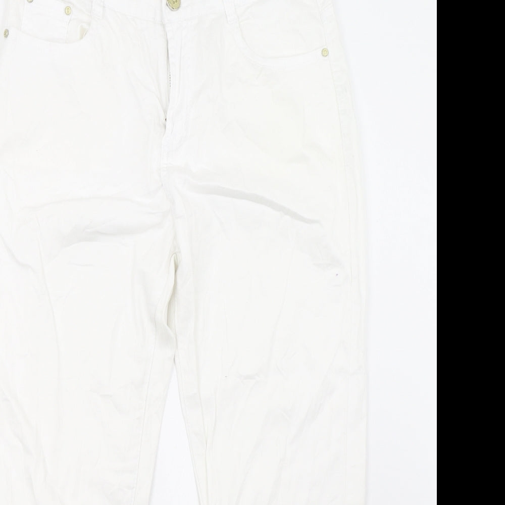 Womens UK Size 32 miss cherry Regular Fit  White Trousers