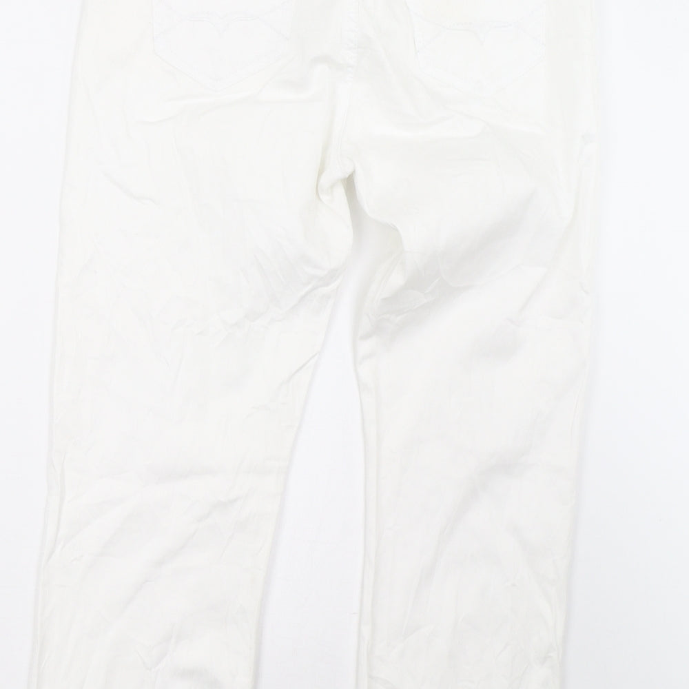 Womens UK Size 32 miss cherry Regular Fit  White Trousers