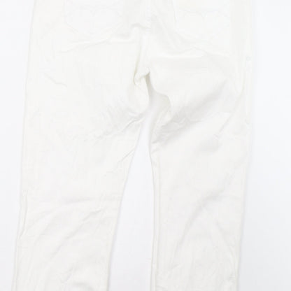 Womens UK Size 32 miss cherry Regular Fit  White Trousers