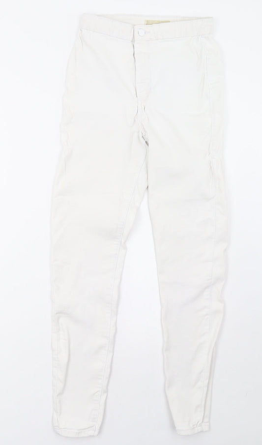 Topshop Womens White  Denim Skinny Jeans Size 26 L32 in