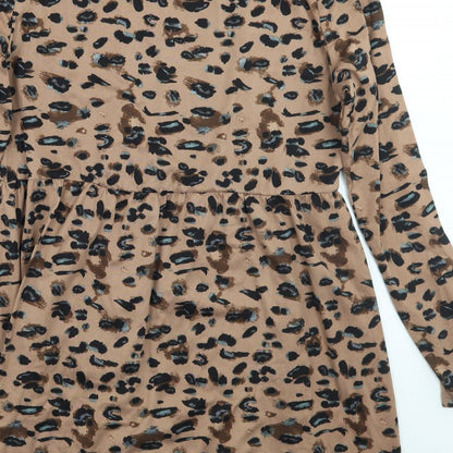 Pep&co Womens Brown Animal Print  A-Line  Size 10
