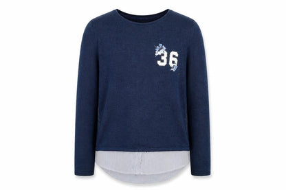 H&M Girls Blue Striped  Pullover Jumper Size 9 Years