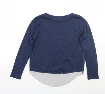 H&M Girls Blue Striped  Pullover Jumper Size 9 Years