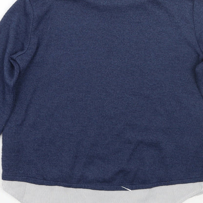 H&M Girls Blue Striped  Pullover Jumper Size 9 Years