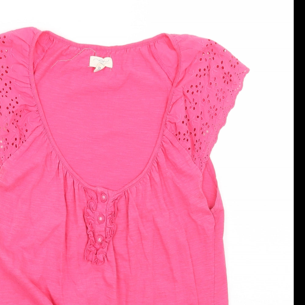 Womens UK Size 8 Newlook Pink Basic T-Shirt