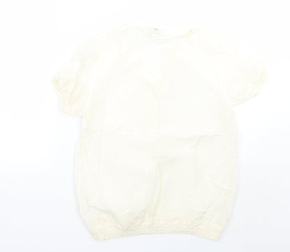 Womens UK Size 10 H&M Ivory Basic Blouse