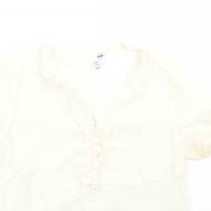 Womens UK Size 10 H&M Ivory Basic Blouse