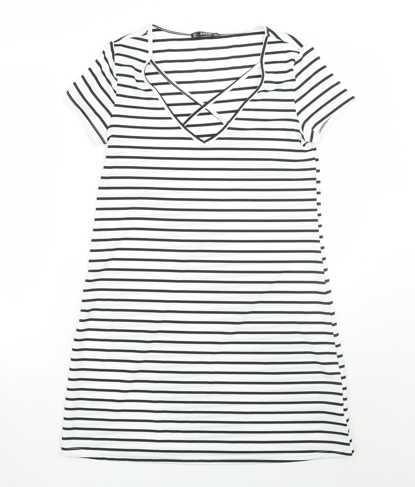 SheIn Womens White Striped  A-Line  Size S