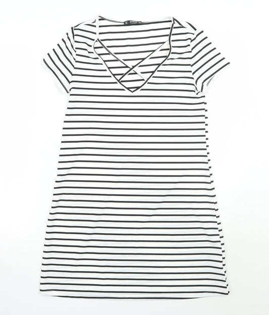 SheIn Womens White Striped  A-Line  Size S