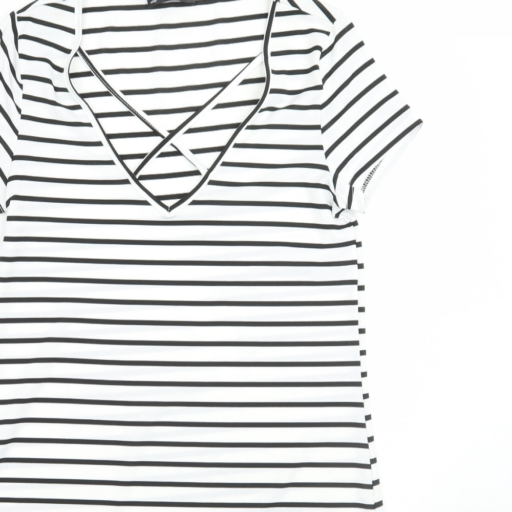 SheIn Womens White Striped  A-Line  Size S