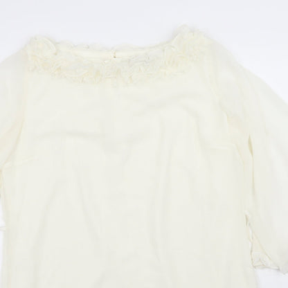 A wear Womens White   Basic Blouse Size 10