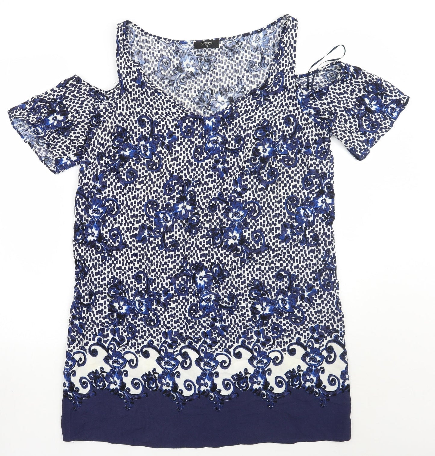 Papaya Womens Blue Floral  A-Line  Size 12