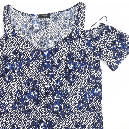 Papaya Womens Blue Floral  A-Line  Size 12